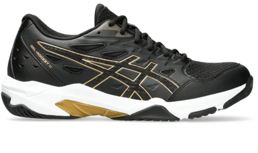 CALZADO ASICS MASCULINO VOLEY GEL-ROCKET 11 BLACK/PURE GOLD 9US