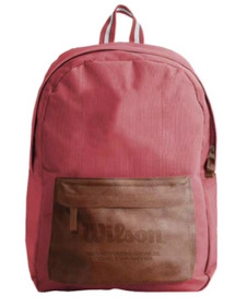 MOCHILA ROJA CON BOLSILLO MARRÓN