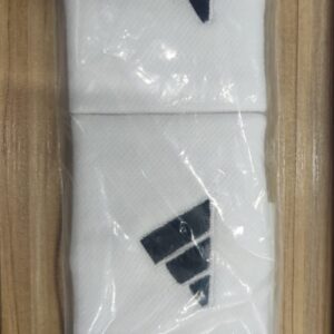 MUÑEQUERA LARGA BLANCO CON LOGO NEGRO L