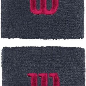 MUÑEQUERA NEGRO LOGO FUSCIA POR UNIDAD