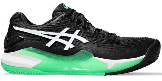 CALZADO ASICS MASCULINO GEL-RESOLUTION 9 CLAY BLACK/NEW LEAF 11US 28.5CM